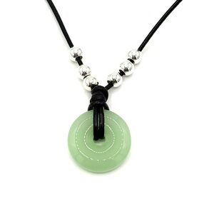 Hand Crafted Jade Pendant Necklace with Sterling Silver